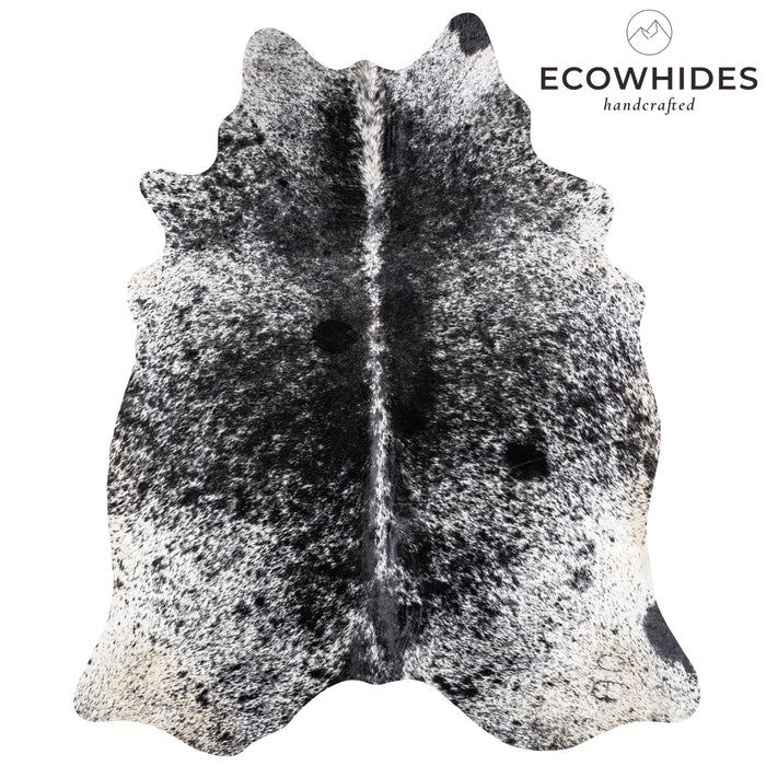 Brazilian Black Salt and Pepper Cowhide Rug Size 6'7" L x 5'9" W 5830