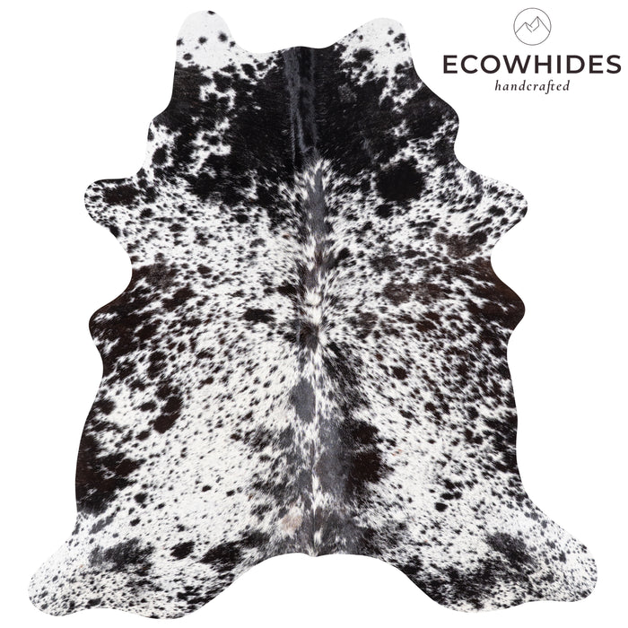 Brazilian Black Salt and Pepper Cowhide Rug Size 6'7" L x 5'9" W 5831