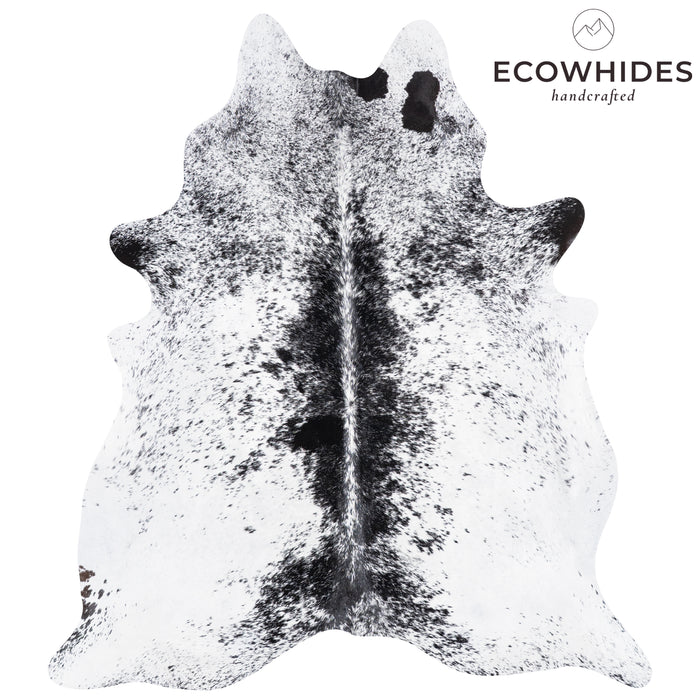 Brazilian Black Salt and Pepper Cowhide Rug Size 6'11" L x 6'2" W 5832