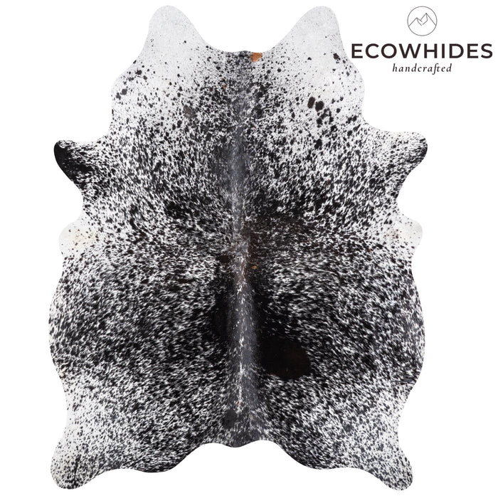 Brazilian Black Salt and Pepper Cowhide Rug Size 6'10" L x 5'1" W 5834