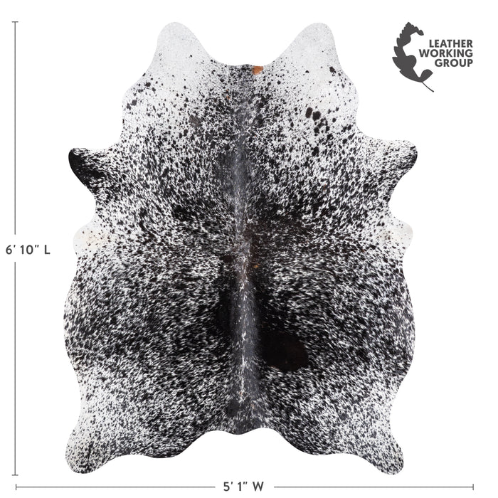 Brazilian Black Salt and Pepper Cowhide Rug Size 6'10" L x 5'1" W 5834