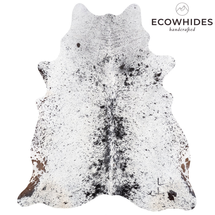 Brazilian Black Salt and Pepper Cowhide Rug Size 6'2" L x 6'2" W 5835