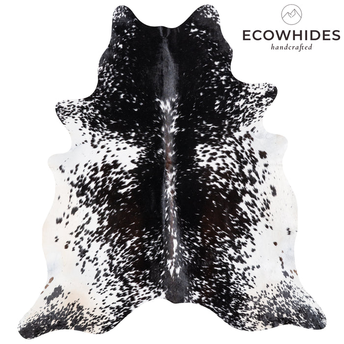 Brazilian Black Salt and Pepper Cowhide Rug Size 7'0" L x 6'6" W 5838