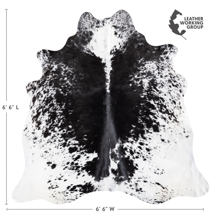 Brazilian Black Salt and Pepper Cowhide Rug Size 6'6" L x 6'6" W 5848