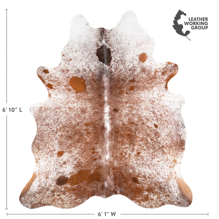 Brazilian Brown Salt and Pepper Cowhide Rug Size 6'10" L x 6'1" W 5858