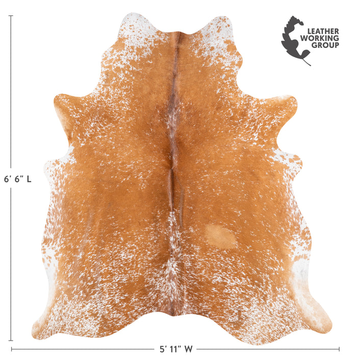 Brazilian Brown Salt and Pepper Cowhide Rug Size 6'6" L x 5'11" W 5860