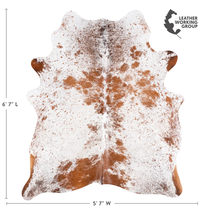 Brazilian Brown Salt and Pepper Cowhide Rug Size 6'7" L x 5'7" W 5863