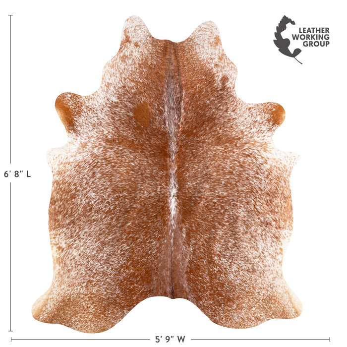 Brazilian Brown Salt and Pepper Cowhide Rug Size 6'8" L x 5'9" W 5869