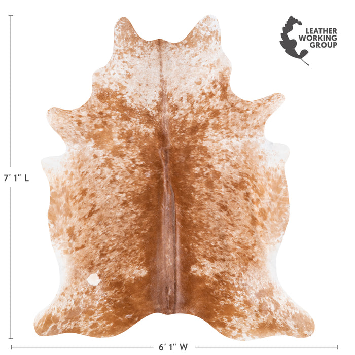 Brazilian Brown Salt and Pepper Cowhide Rug Size 7'1" L x 6'1" W 5870