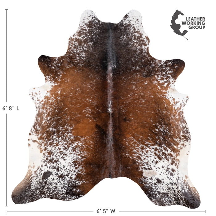 Brazilian Brown Salt and Pepper Cowhide Rug Size 6'8" L x 6'5" W 5884