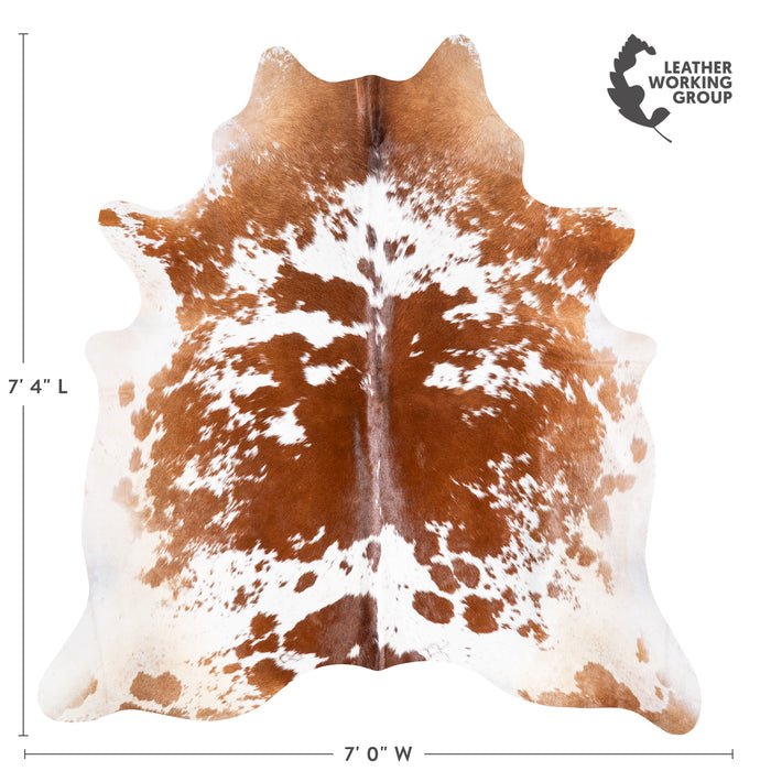 Brazilian Brown Salt and Pepper Cowhide Rug Size 7'4" L x 7'0" W 5888