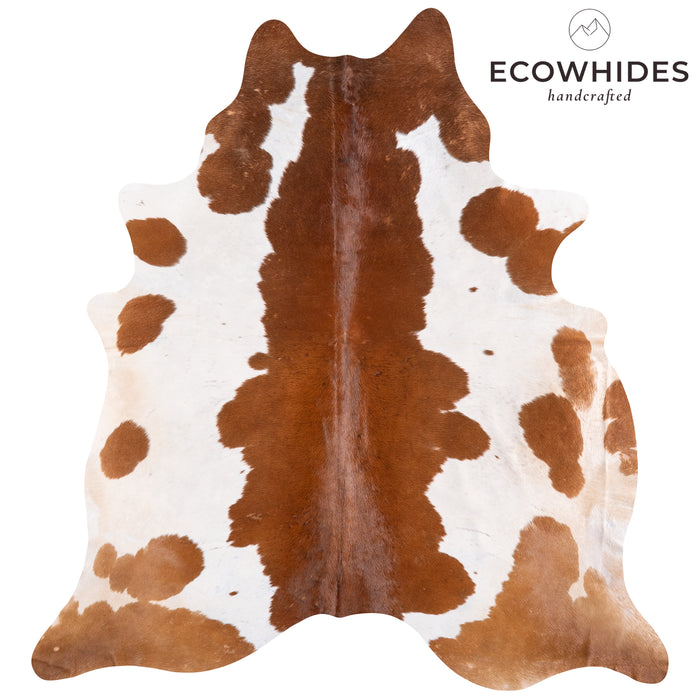 Brazilian Brown and White Cowhide Rug Size 8'3" L x 7'10" W 5895