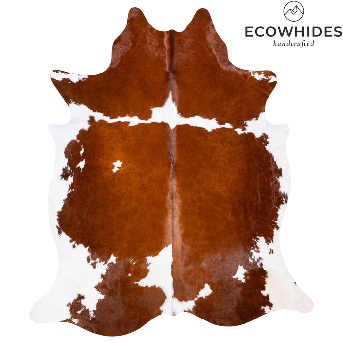 Brazilian Brown and White Cowhide Rug Size 8'2" L x 7'0" W 6001