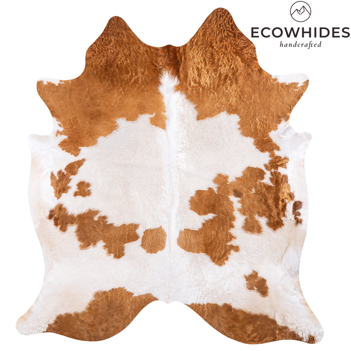 Brazilian Brown and White Cowhide Rug Size 8'3" L x 7'6" W 6017