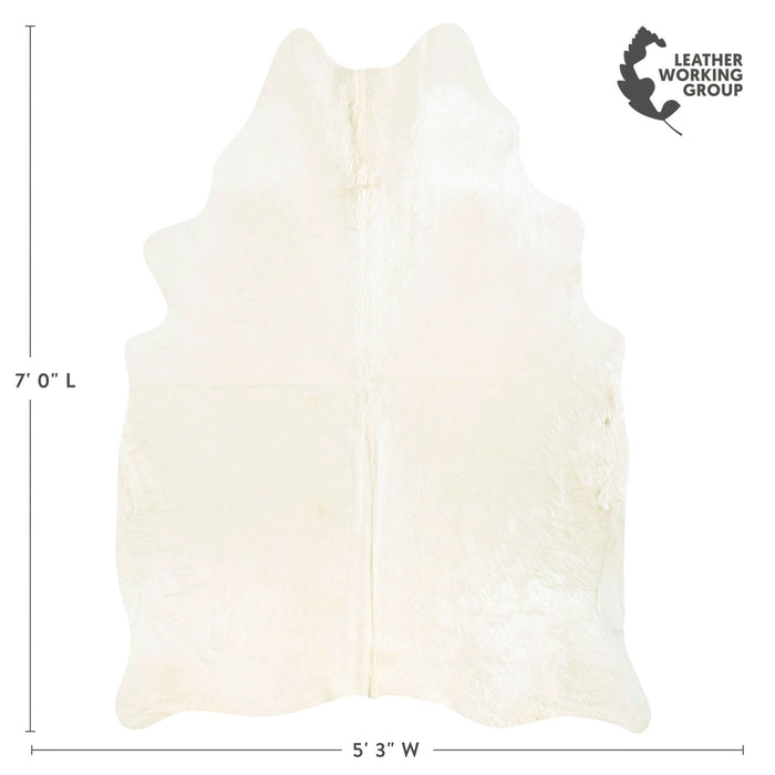 Brazilian Off White Cowhide Rug Size 7'0" L x 5'3" W 6021