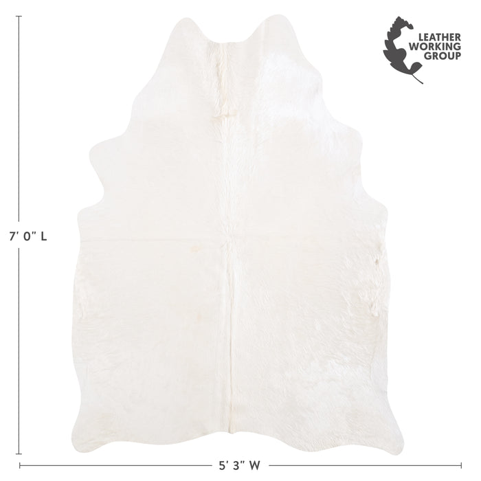 Brazilian White Cowhide Rug Size 7'0" L x 5'3" W 6021