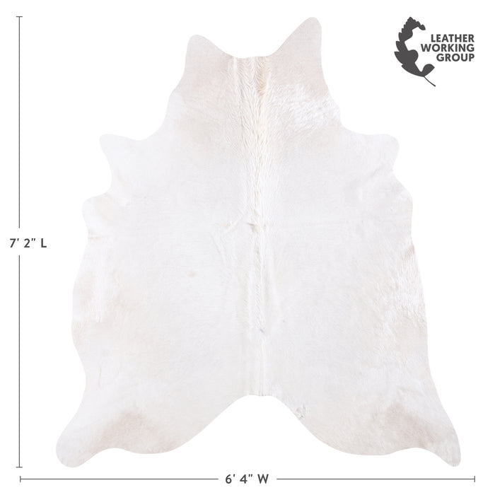 Brazilian White Cowhide Rug Size 7'2" L x 6'4" W 6024