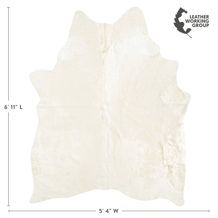 Brazilian Off White Cowhide Rug Size 6'11" L x 5'4" W 6025