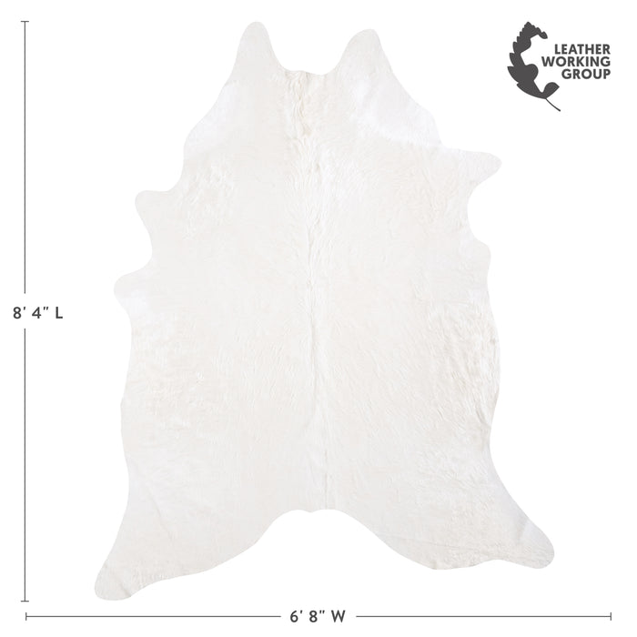Brazilian White Cowhide Rug Size 8'4" L x 6'8" W 6026