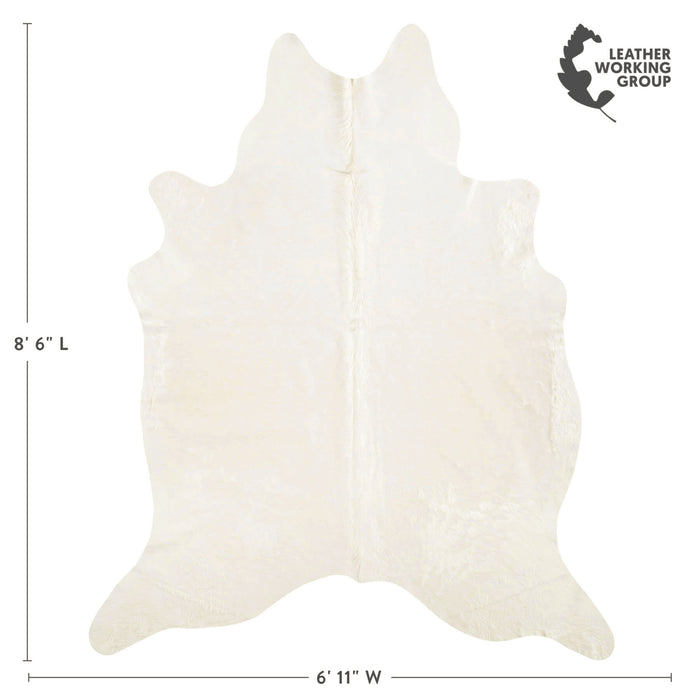 Brazilian Off White Cowhide Rug Size 8'6" L x 6'11" W 6031