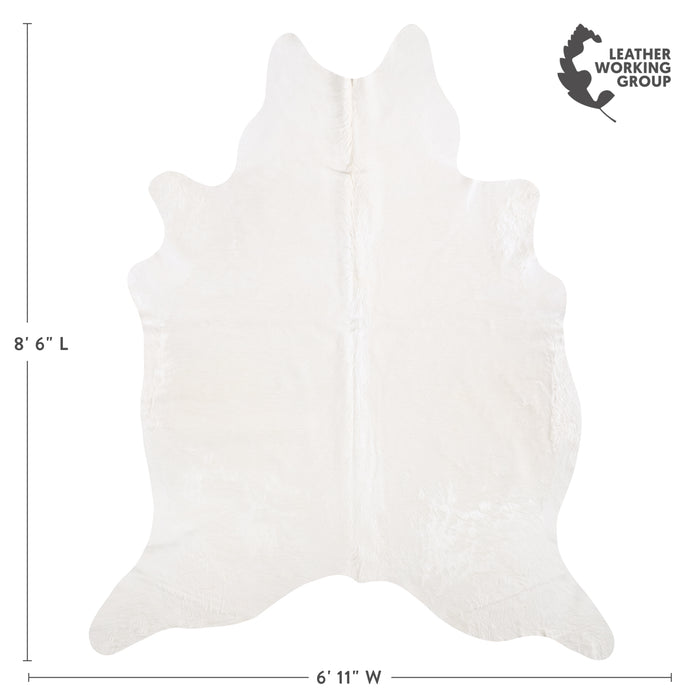 Brazilian White Cowhide Rug Size 8'6" L x 6'11" W 6031