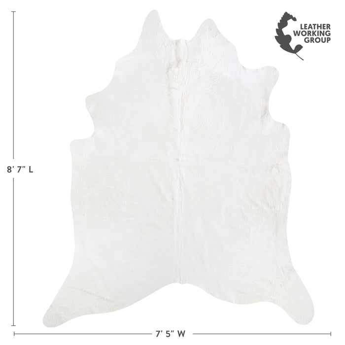 Brazilian White Cowhide Rug Size 8'7" L x 7'5" W 6032
