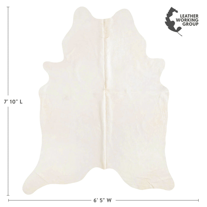 Brazilian Off White Cowhide Rug Size 7'10" L x 6'5" W 6033