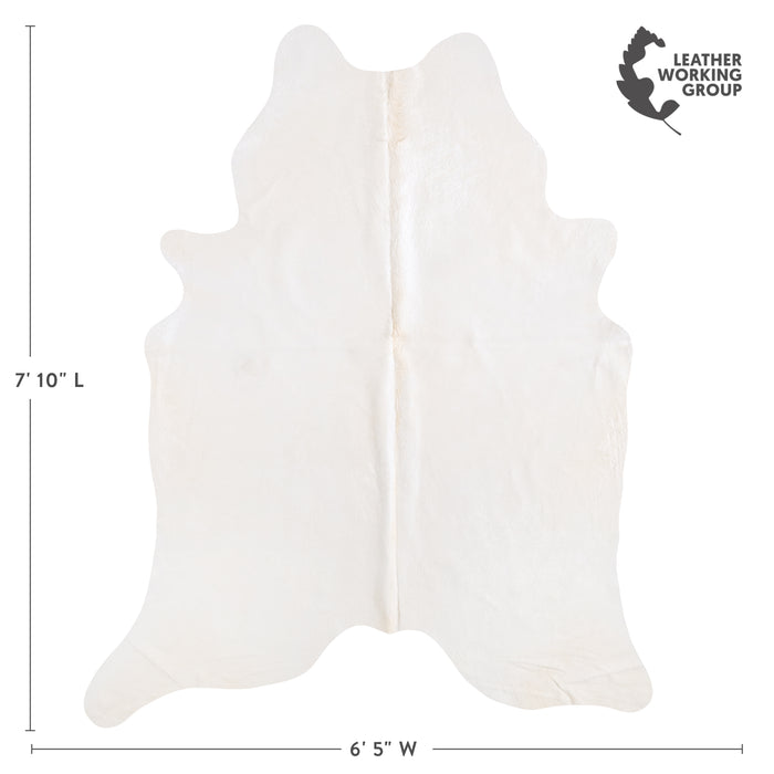 Brazilian White Cowhide Rug Size 7'10" L x 6'5" W 6033