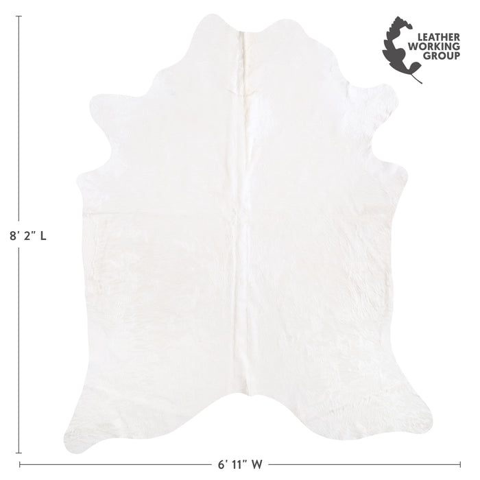 Brazilian White Cowhide Rug Size 8'2" L x 6'11" W 6041