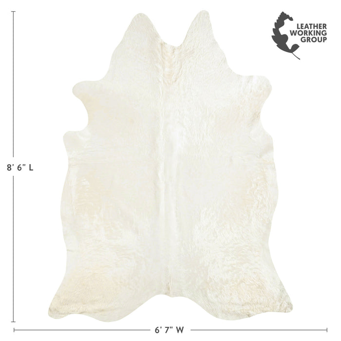 Brazilian Off White Cowhide Rug Size 8'6" L x 6'7" W 6043