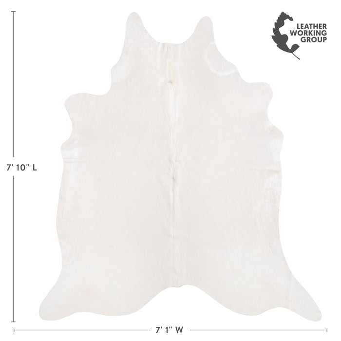 Brazilian White Cowhide Rug Size 7'10" L x 7'1" W 6047