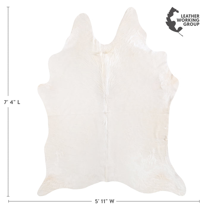 Brazilian White Cowhide Rug Size 7'4" L x 5'11" W 6048