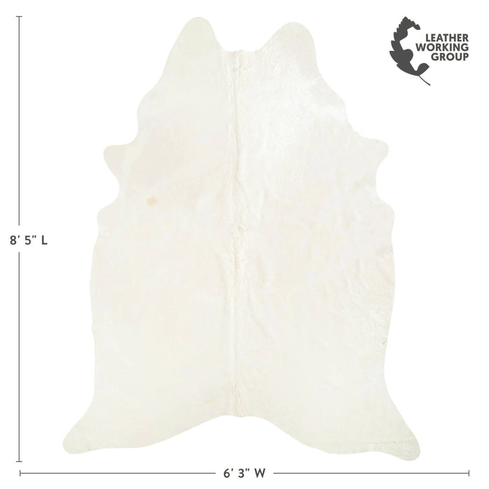 Brazilian Off White Cowhide Rug Size 8'5" L x 6'3" W 6049