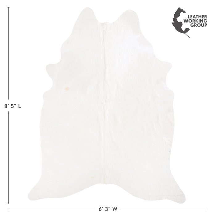 Brazilian White Cowhide Rug Size 8'5" L x 6'3" W 6049