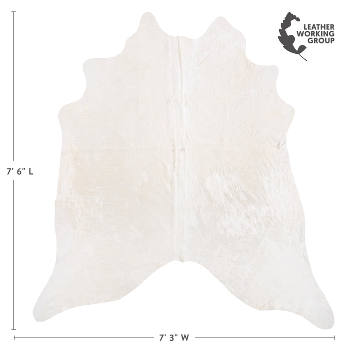 Brazilian White Cowhide Rug Size 7'6" L x 7'3" W 6050