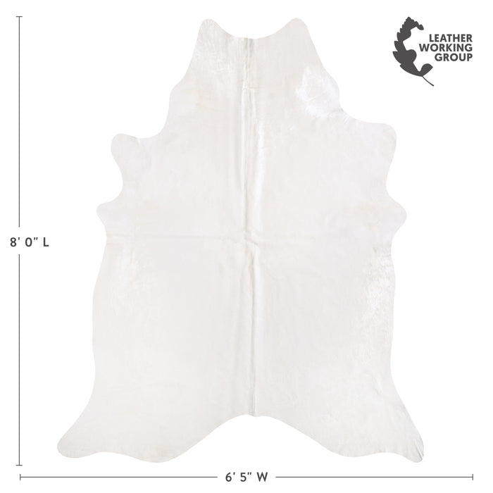 Brazilian White Cowhide Rug Size 8'0" L x 6'5" W 6054