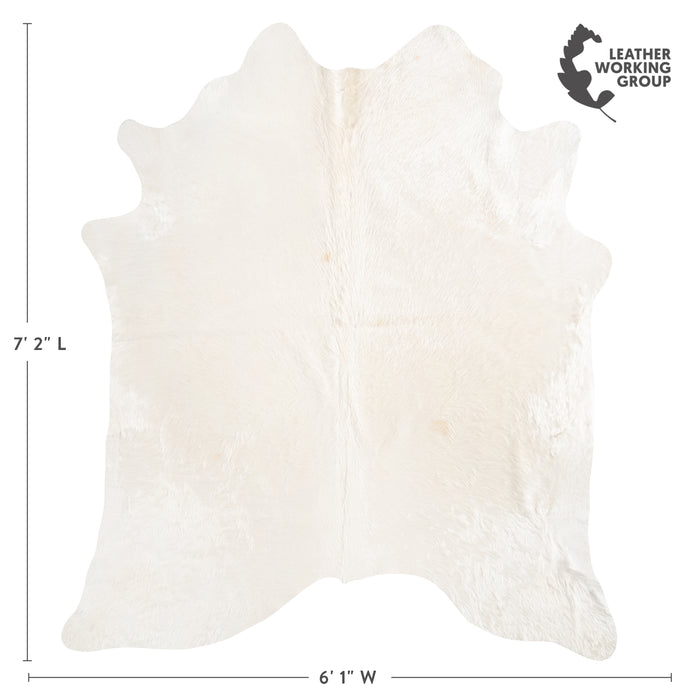 Brazilian White Cowhide Rug Size 7'2" L x 6'1" W 6055