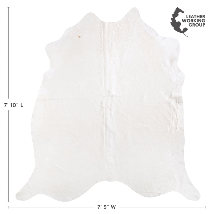 Brazilian White Cowhide Rug Size 7'10" L x 7'5" W 6061