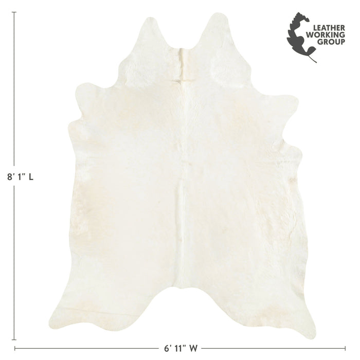 Brazilian Off White Cowhide Rug Size 8'1" L x 6'11" W 6063