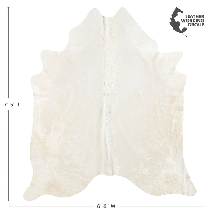 Brazilian Off White Cowhide Rug Size 7'5" L x 6'6" W 6064