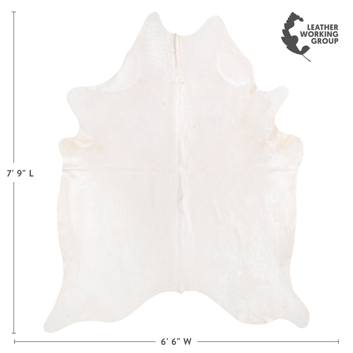 Brazilian White Cowhide Rug Size 7'9" L x 6'6" W 6065