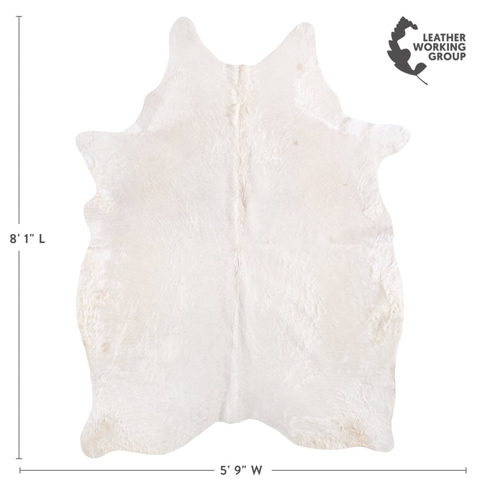 Brazilian White Cowhide Rug Size 8'1" L x 5'9" W 6067