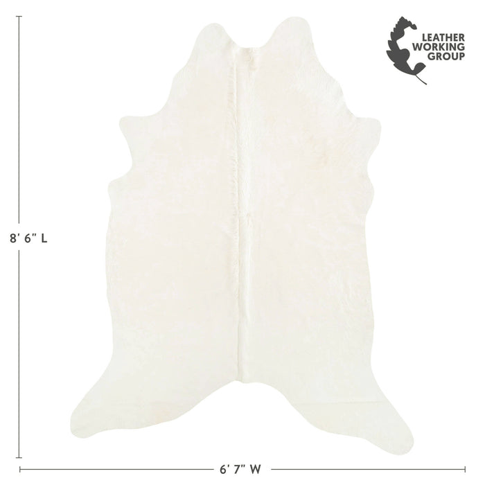 Brazilian Off White Cowhide Rug Size 8'6" L x 6'7" W 6068