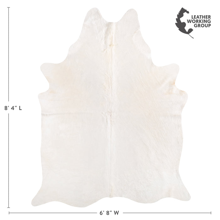 Brazilian White Cowhide Rug Size 8'4" L x 6'8" W 6069