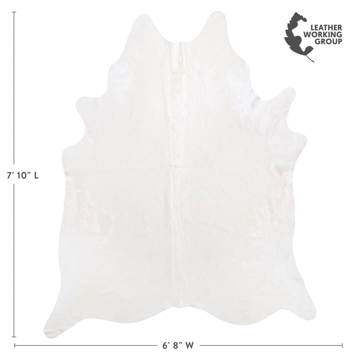 Brazilian White Cowhide Rug Size 7'10" L x 6'8" W 6075