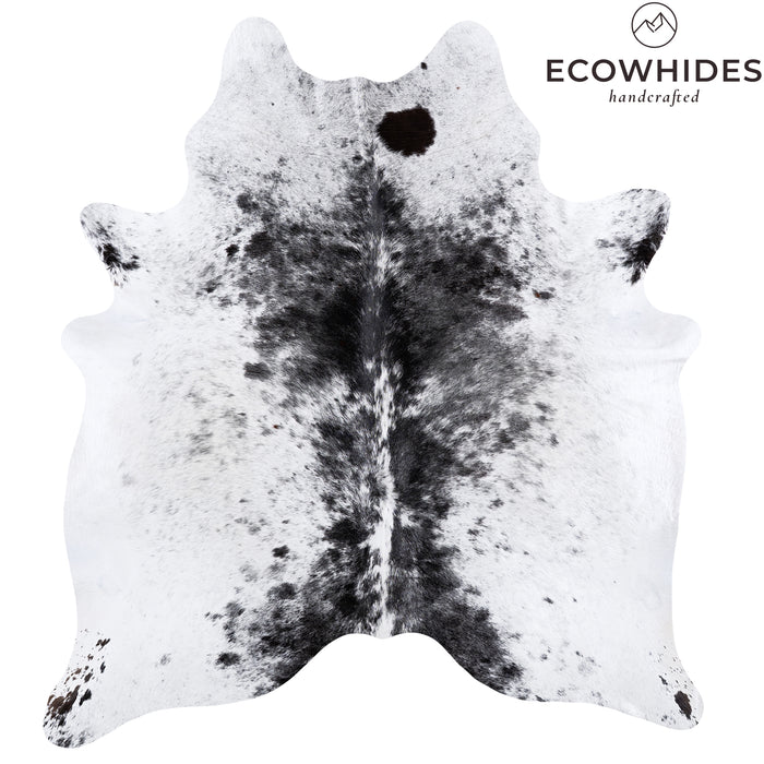 Brazilian Black Salt and Pepper Cowhide Rug Size 7'0" L x 6'4" W 6078