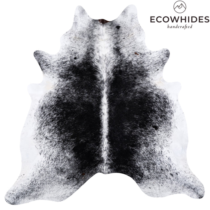 Brazilian Black Salt and Pepper Cowhide Rug Size 7'2" L x 7'1" W 6083