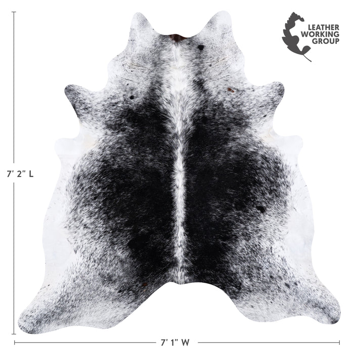 Brazilian Black Salt and Pepper Cowhide Rug Size 7'2" L x 7'1" W 6083