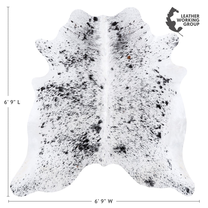 Brazilian Black Salt and Pepper Cowhide Rug Size 6'9" L x 6'9" W 6084