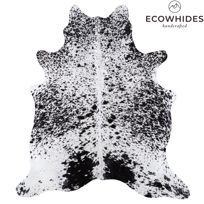 Brazilian Black Salt and Pepper Cowhide Rug Size 7'6" L x 6'8" W 6088